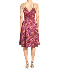 Badgley Mischka Floral Jacquard Fit & Flare Dress