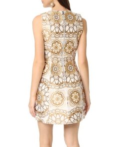 Alice + Olivia Pacey V-Neck Lantern Motif Dress