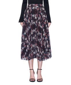 Nicholas Floral Tiered Flare Midi Skirt