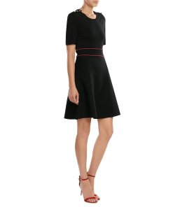 Burberry London Button Detail Cotton Blend Dress