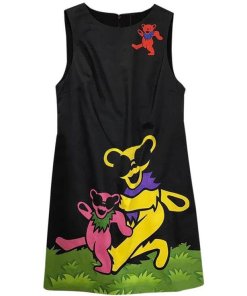 Alice + Olivia Clyde Grateful Dead Bear Sleeveless Shift Dress