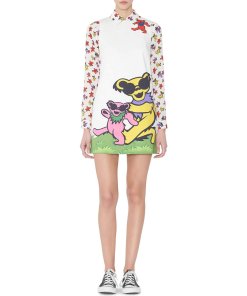Alice + Olivia Clyde Grateful Dead Bear Sleeveless Shift Dress