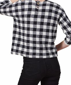 Maje Max Check Knit Top