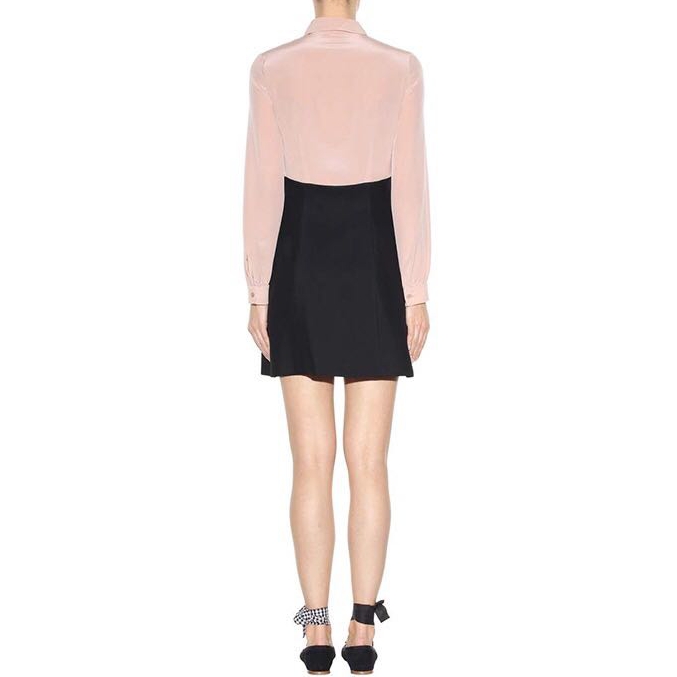 Miu Miu Ruffle Front Silk Crepe de Chine Mini Dress - Image 2