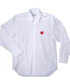 Comme des Garçons PLAY Red Emblem Button Down Shirt