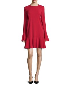 Theory Marah Pleated Crepe Mini Dress