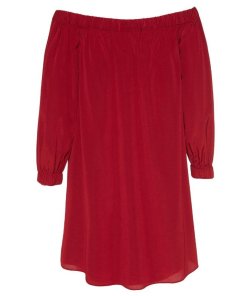 Alice + Olivia Desiree Off-the-Shoulder Silk Blend Dress