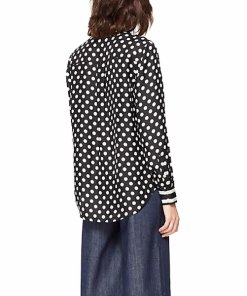 Kate Spade Striped Detail Polka Dot Silk Shirt