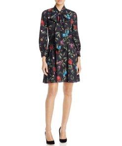 Alice + Olivia Floral Print Pussy Bow Dress