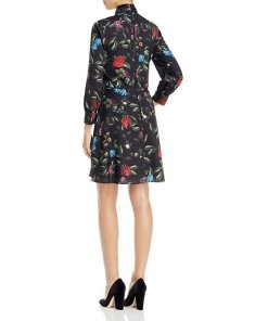 Alice + Olivia Floral Print Pussy Bow Dress