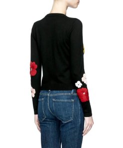 Alice + Olivia Lyndia Floral Embroidered Cardigan