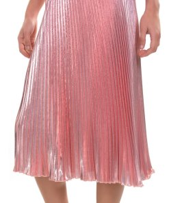 Pinko Carletto Gonna Pleated Metallic Skirt