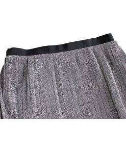 Pinko Carletto Gonna Pleated Metallic Skirt