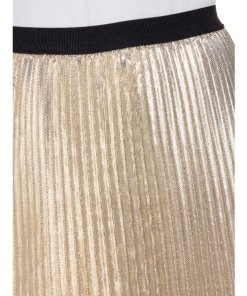 Pinko Carletto Gonna Pleated Metallic Skirt