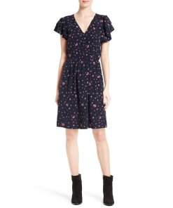 Rebecca Taylor Mia Floral V-Neck Dress