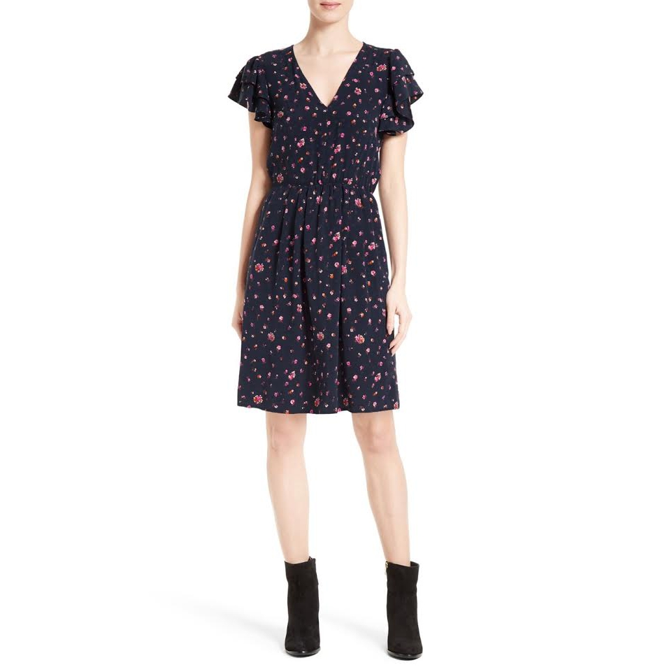 Rebecca Taylor Mia Floral V-Neck Dress  evaChic