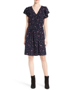 Rebecca Taylor Mia Floral V-Neck Dress