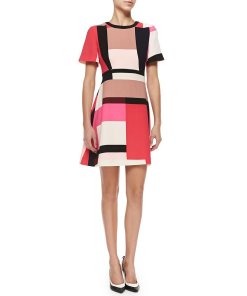 Kate Spade Effie Colorblock Short-Sleeve Dress