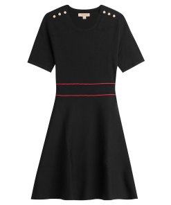 Burberry London Button Detail Cotton Blend Dress