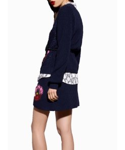 Kenzo Tanami Embroidered Applique Sweater & Skirt