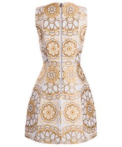 Alice + Olivia Pacey V-Neck Lantern Motif Dress