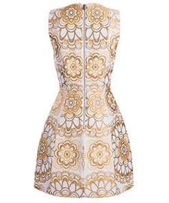 Alice + Olivia Pacey V-Neck Lantern Motif Dress