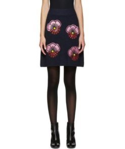 Kenzo Tanami Embroidered Applique Sweater & Skirt