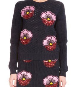 Kenzo Tanami Embroidered Applique Sweater & Skirt