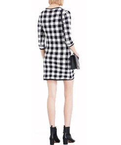Maje Rimia Check Knit Mini Dress