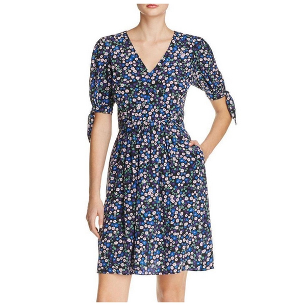rebecca taylor fit and flare dress Rebecca Taylor 100% Silk Graphic Print Fit & Flare Mini Dress Size 4 –  theuntamedthread.com main image 1