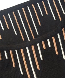 Sandro Stand Embroidered Knit Fit & Flare Dress