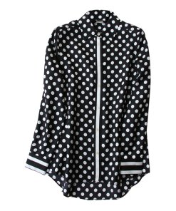 Kate Spade Striped Detail Polka Dot Silk Shirt