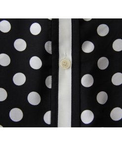 Kate Spade Striped Detail Polka Dot Silk Shirt