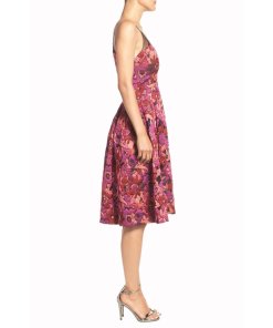 Badgley Mischka Floral Jacquard Fit & Flare Dress