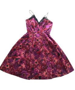 Badgley Mischka Floral Jacquard Fit & Flare Dress