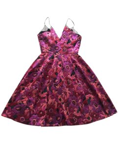 Badgley Mischka Floral Jacquard Fit & Flare Dress