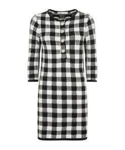 Maje Rimia Check Knit Mini Dress