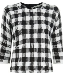 Maje Max Check Knit Top