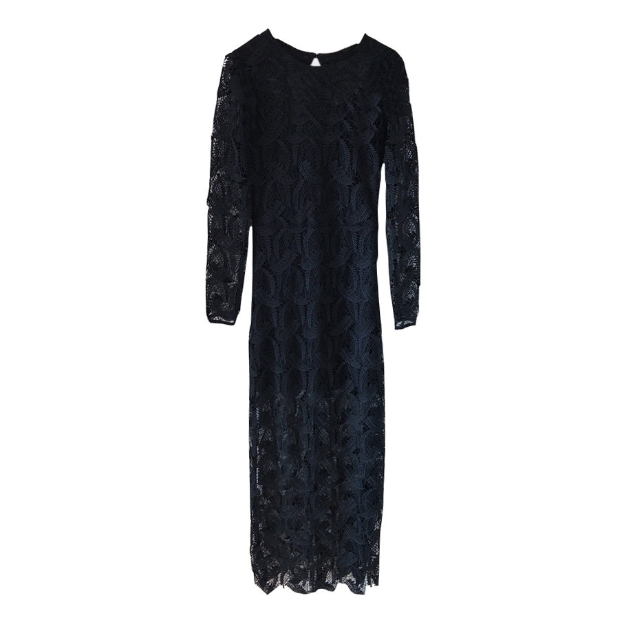 Maje Rosane Guipure Lace Long Dress  evaChic