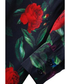 Alice + Olivia Floral Print Pussy Bow Dress