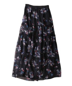 Nicholas Floral Tiered Flare Midi Skirt