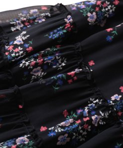 Nicholas Floral Tiered Flare Midi Skirt