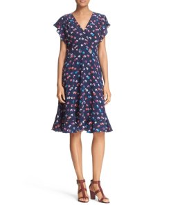 Rebecca Taylor Mia Floral V-Neck Dress