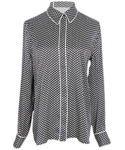 Equipment X Kate Moss Shiloh Star Print Silk Pajama Shirt