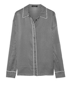 Equipment X Kate Moss Shiloh Star Print Silk Pajama Shirt