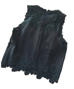 Rebecca Taylor Piqué Lace-Inset Top & Flounce Skirt