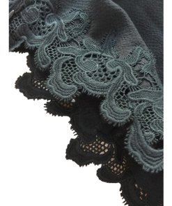 Rebecca Taylor Piqué Lace-Inset Top & Flounce Skirt
