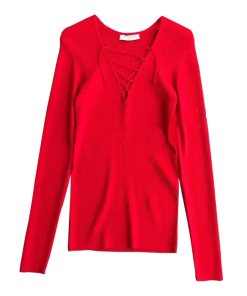 Sandro Sacha Lace-Up Sweater