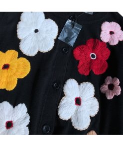 Alice + Olivia Lyndia Floral Embroidered Cardigan