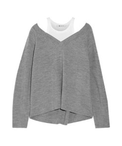 T by Alexander Wang Layered Merino Wool Sweater